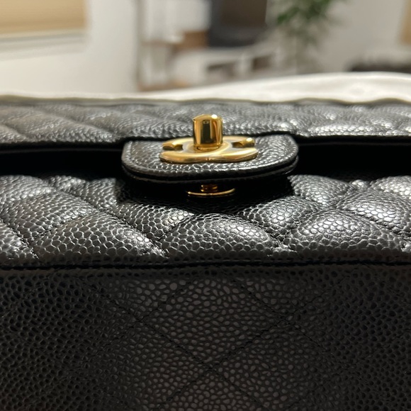 Chanel Classic Double Flap Bag Quilted Caviar Medium size - Excellent like new. - Picture 7 of 11